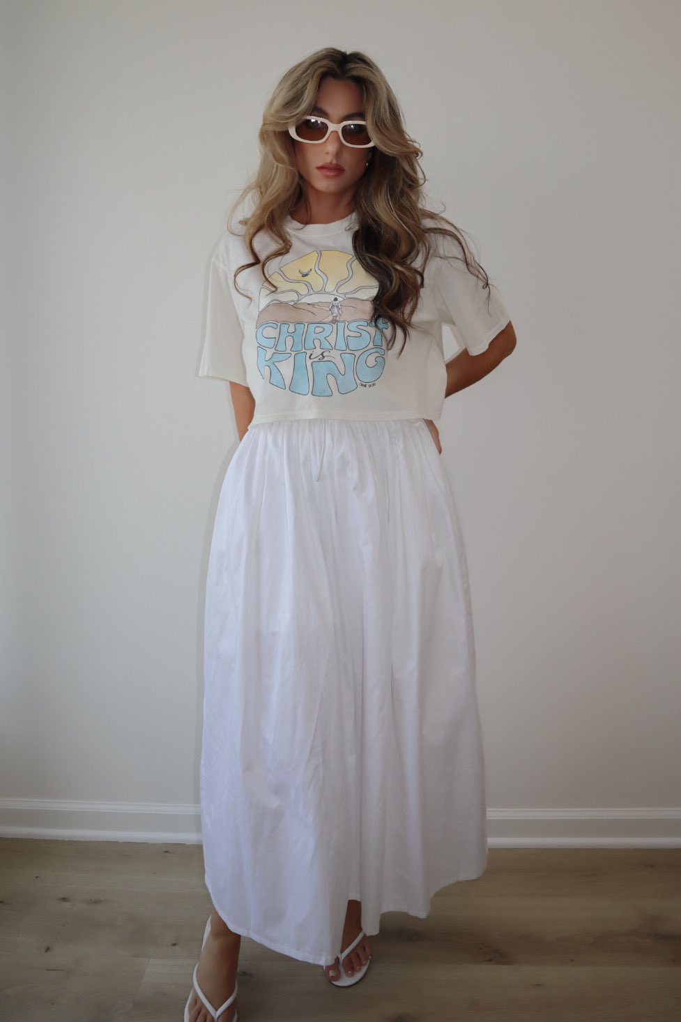 CHRIST IS KING CROPPED TEE