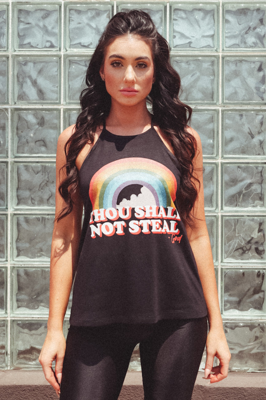 SHALL NOT STEAL THE RAINBOW LADIES TANK