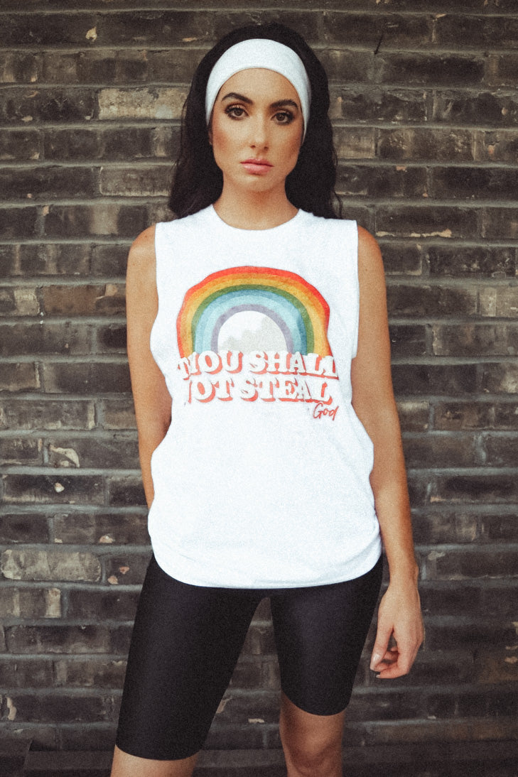 SHALL NOT STEAL THE RAINBOW UNISEX TANK
