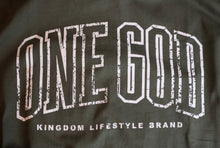 Load image into Gallery viewer, MENS VARSITY ONE GOD TEE IN OLIVE
