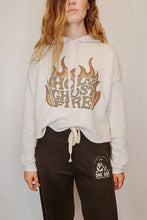 Load image into Gallery viewer, HOLY GHOST FIRE FLEECE CROP HOODIE

