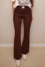 Load image into Gallery viewer, CHOCOLATE BROWN RIBBED FLARE PANTS
